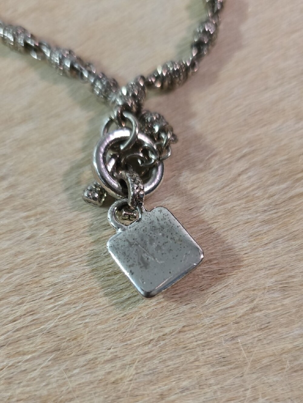 Vintage Brighton (?) Two-Tone Square Scroll Toggle Necklace! - Picture 5 of 5